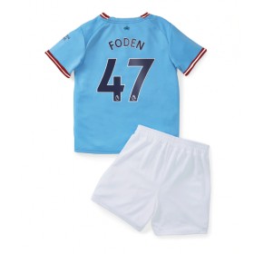Baby Fußballbekleidung Manchester City Phil Foden #47 Heimtrikot 2022-23 Kurzarm (+ kurze hosen)